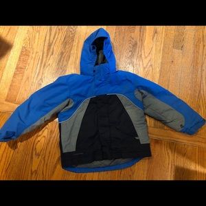 Lands End ss 6x-7 Large boys blue hooded parka 🧥